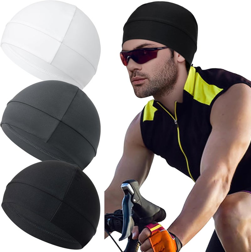 Qearl Men Cooling Skull Caps Helmet Liner Cycling Caps Sweat Wicking Running Beanie Hat for Men Women Multicolor - Image 1